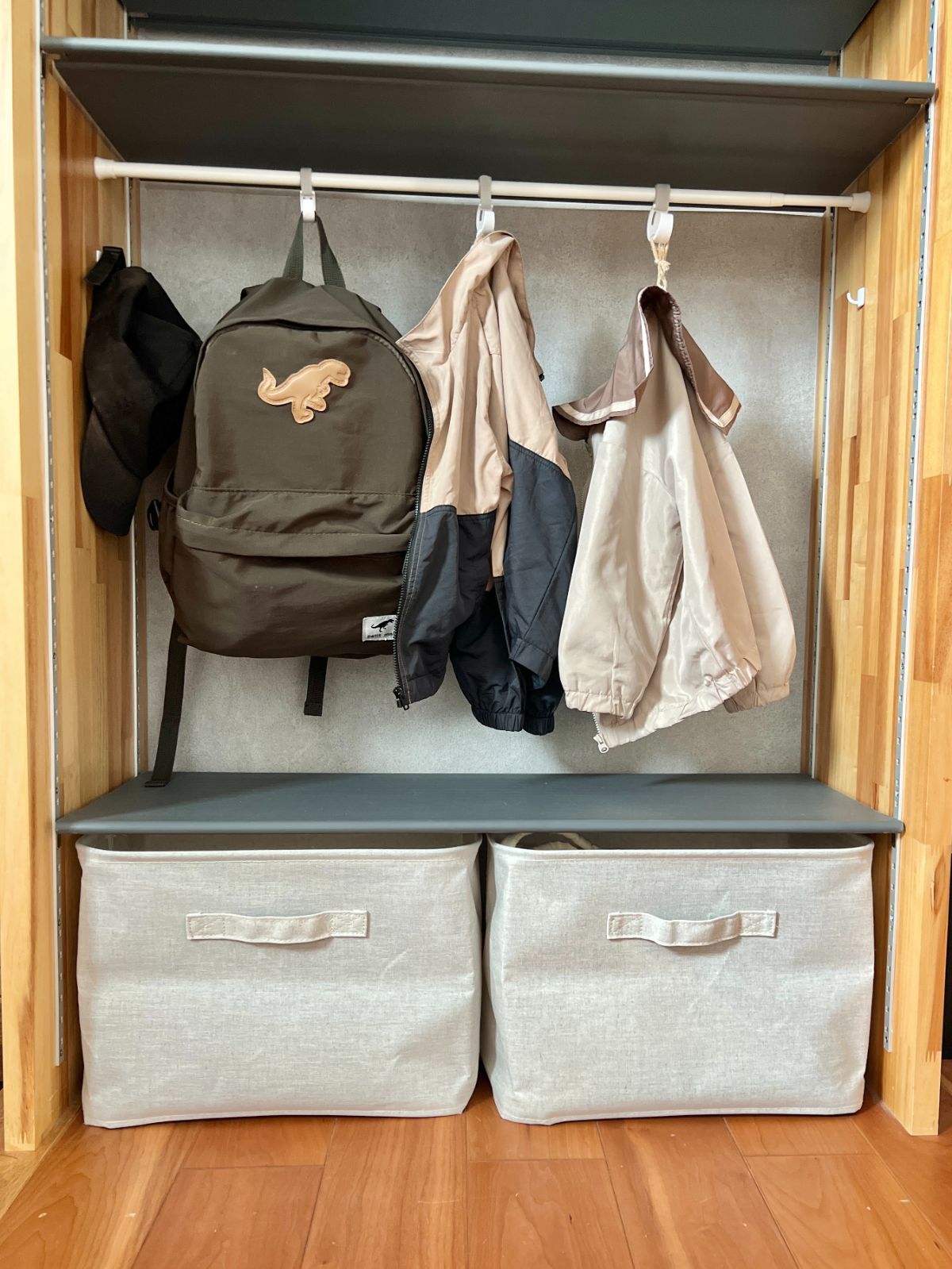 無印良品 ポリエステル麻 ソフトボックス の収納を活用した子ども部屋クローゼット