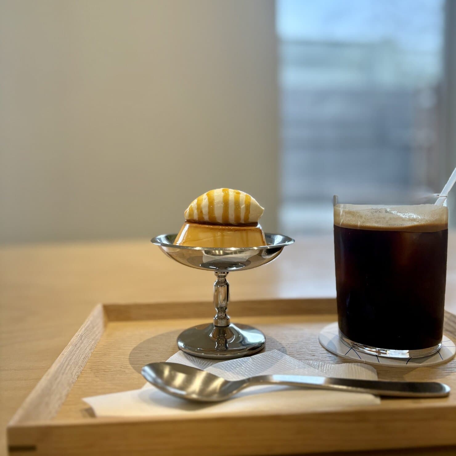 生理前のご自愛時間にお気に入りのカフェでプリンやアイスコーヒーでひと息