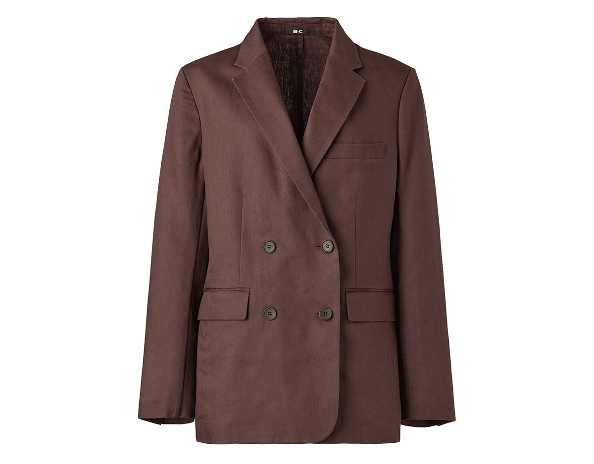 UNIQLO : C プレミアムリネンコレクションプレミアムリネンジャケットリラックスフィット¥9,990ブラウン