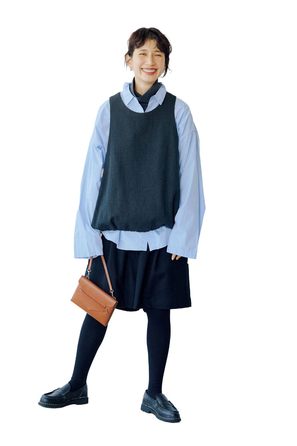 モデルkazumiさんが着こなす大人に似合うハーフパンツの装い