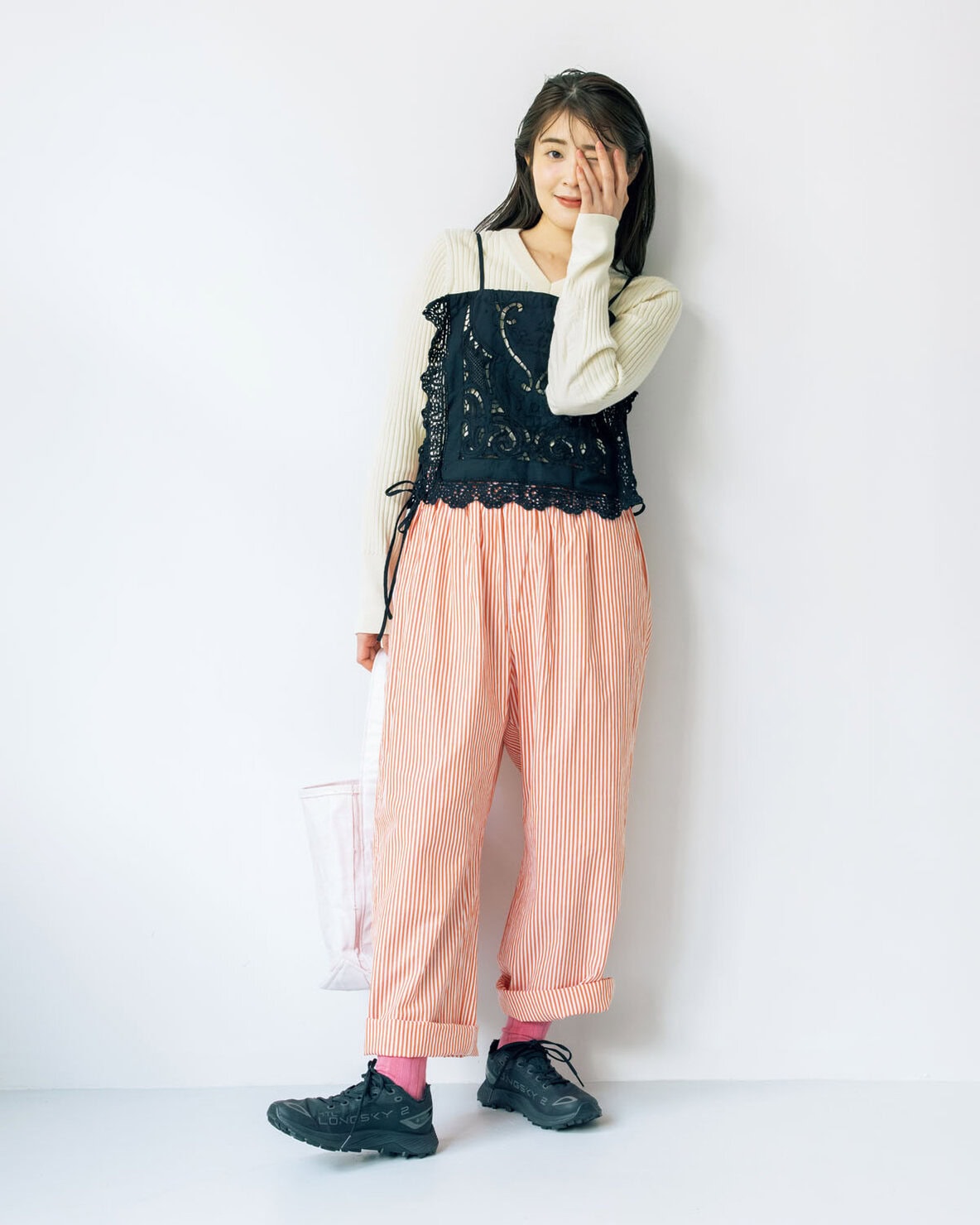 スノーピーク×メレルのスニーカーで着こなし