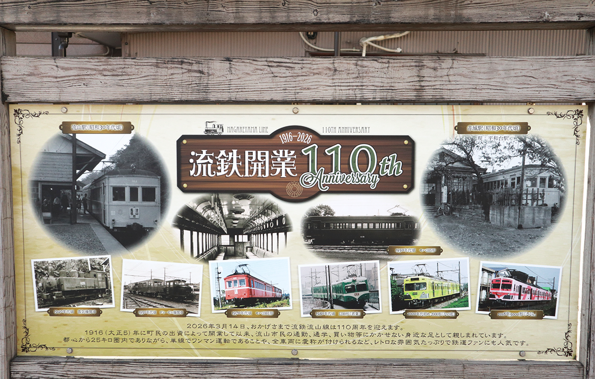 流鉄流山線(開業110年看板)