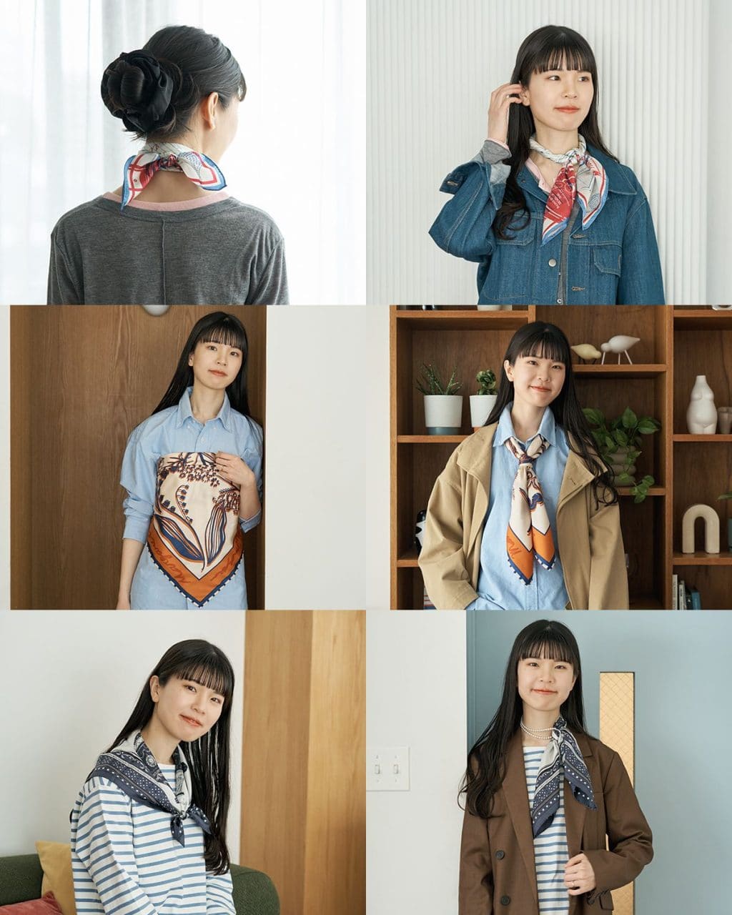 【大人のおしゃれなスカーフの巻き方6選】 GU、ユニクロ、無印良品の定番トップスを格上げ。スタイリスト直伝のコーデ術とは?