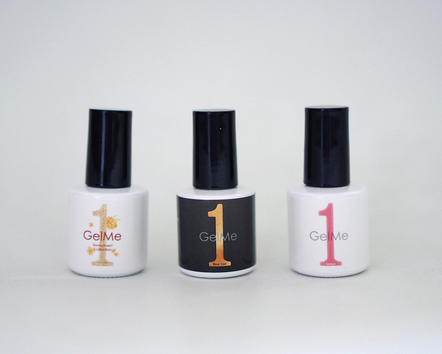 GelMe1ジェルネイル ラディアンゴールド、はがせるベース、ティーロゼ