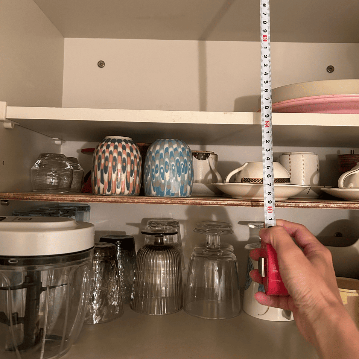 益子陶器市に行く前に食器棚を採寸