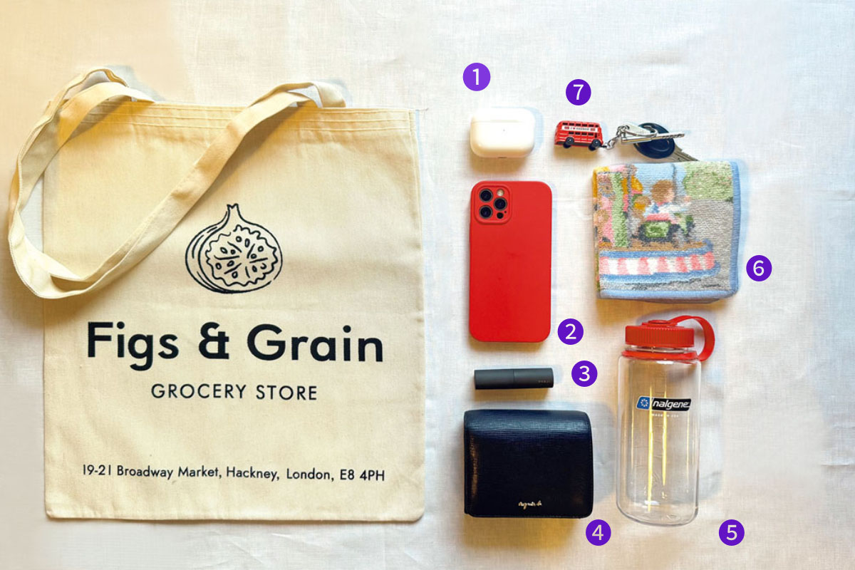 ロンドンの食料品店のキャンバスバッグを愛用