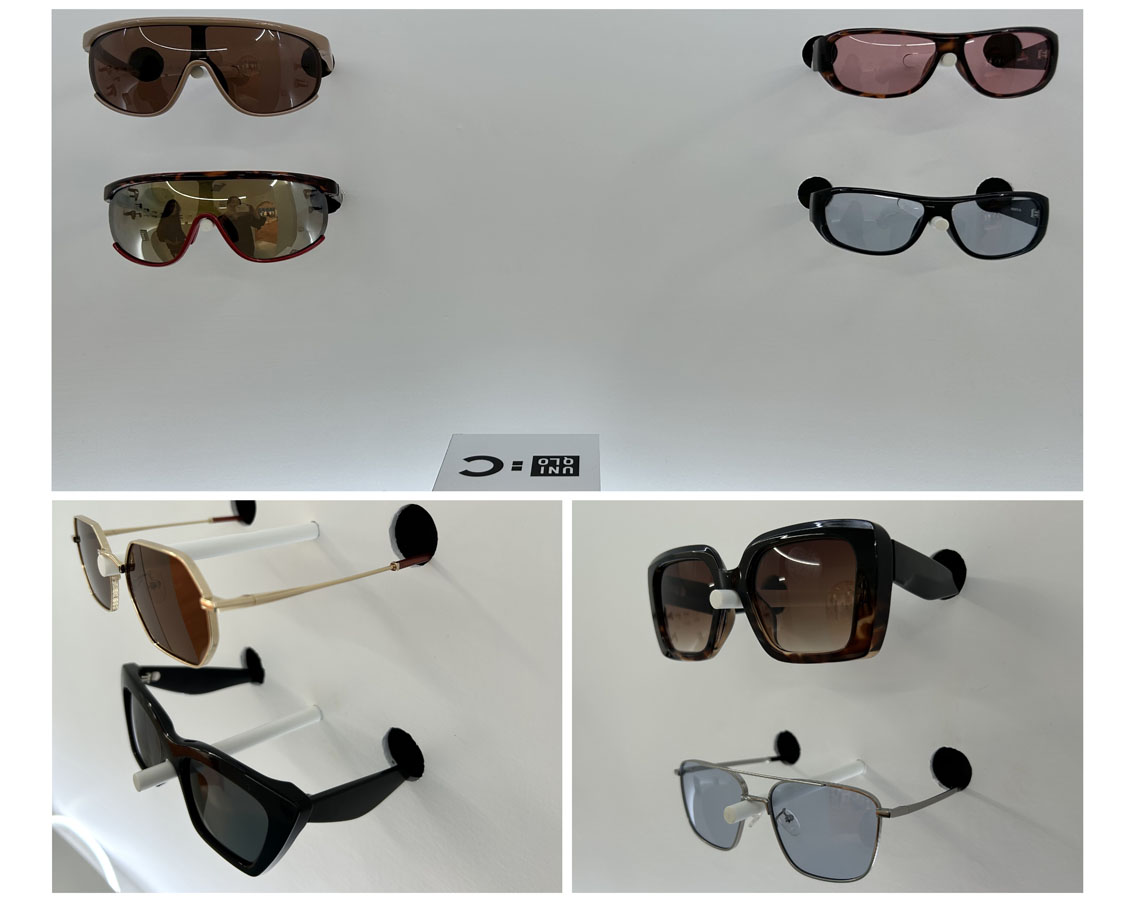 大きめのフレームやダブルブリッジ、カラーレンズのようなちょっと攻めたデザインは、コーデ ィネートが締まり、ファッション性もアップ。