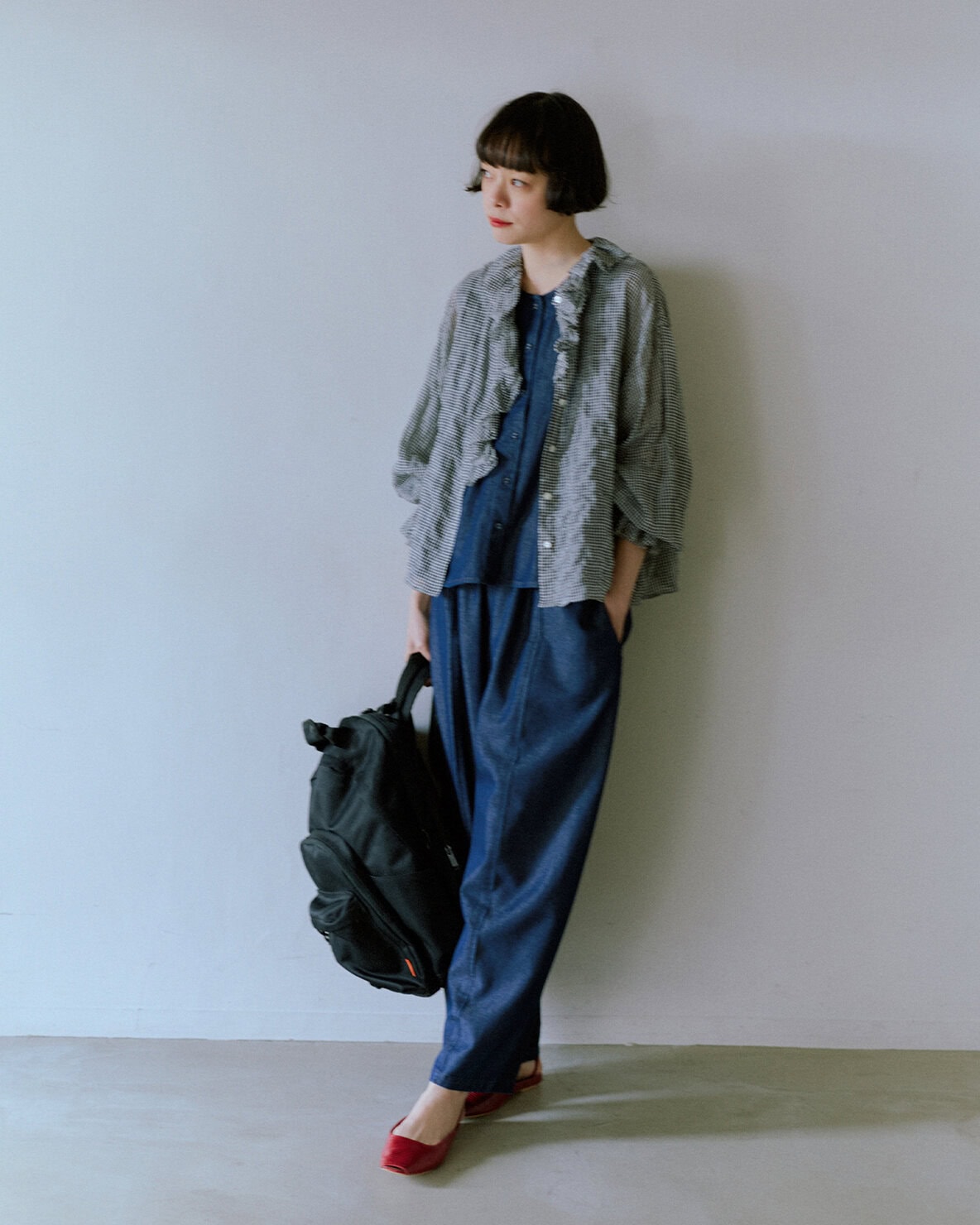 モデルKanocoさん×コンジェ ペイエ アデュー トリステス ブラウス ¥18,700