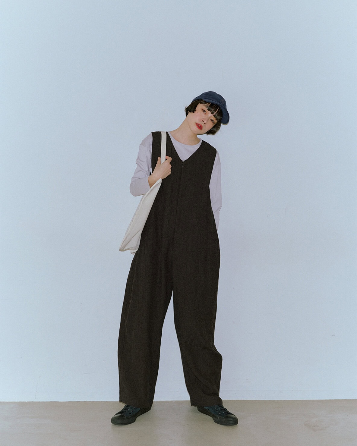 モデルKanocoさん×コンジェ ペイエ アデュー トリステス オーバーオール ¥31,900