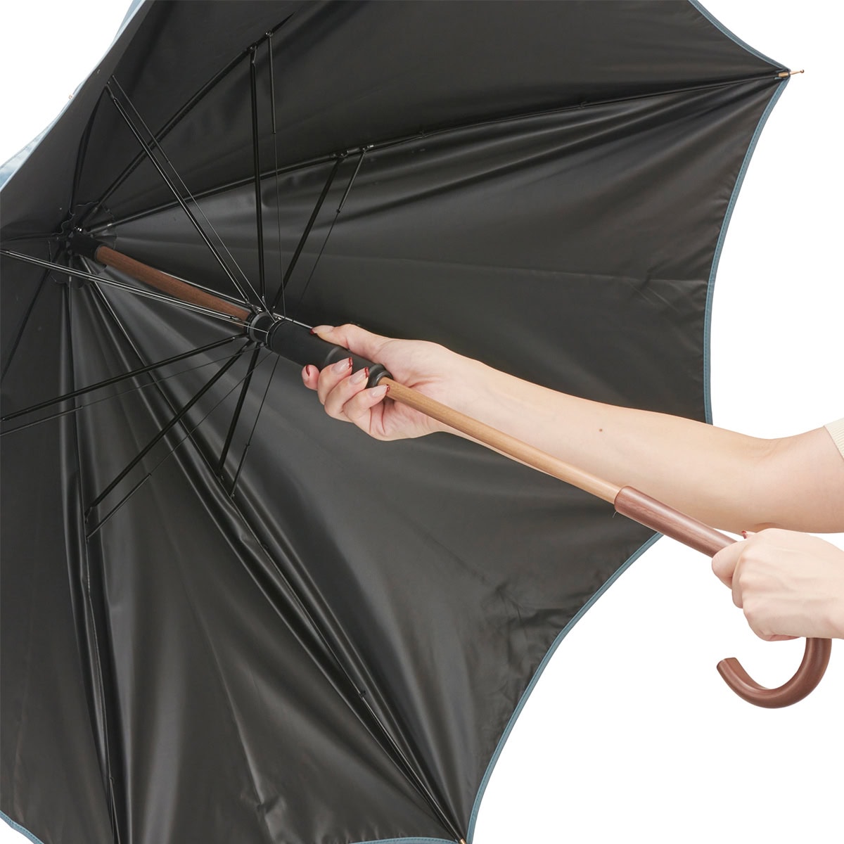 ウォーターフロントの晴雨兼用傘 モクット UVブロック¥3,300 ネイルしていても安心!