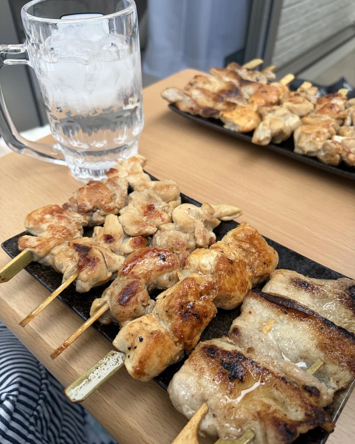 ベランダで焼き鳥