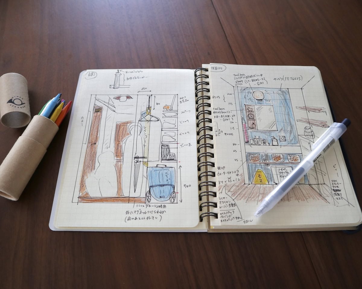 rollbahnノートに書いたマンションリノベのイメージイラスト