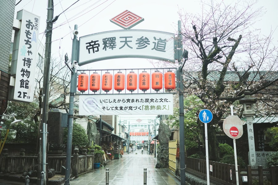 柴又駅からすぐの帝釈天参道の門