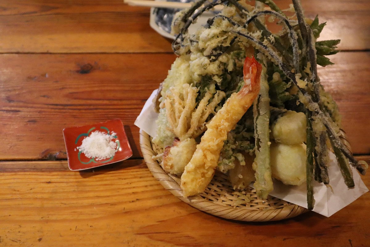 信州安曇野そば処大梅の天ぷら