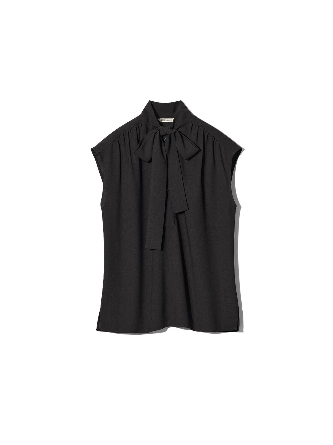 ボウタイブラウスノースリーブ BLACK ¥2,990