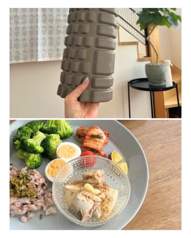 ダイエットに役立つフォームローラーとタンパク質や発酵食品を意識したバランスのいいヘルシーおうちご飯