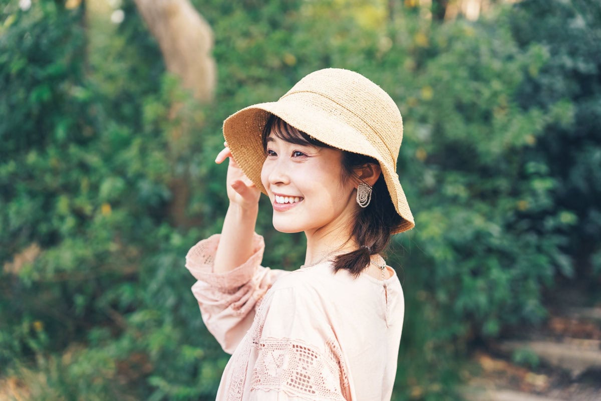 無印良品のラフィアたためるキャペリン