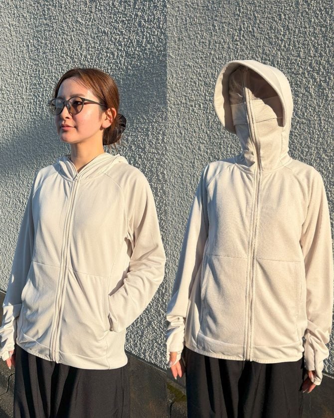 【ワークマン「不審者パーカー」着用レポ】 売り切れ続出中！ 顔まで隠せるUVパーカーで、夏の紫外線をブロック