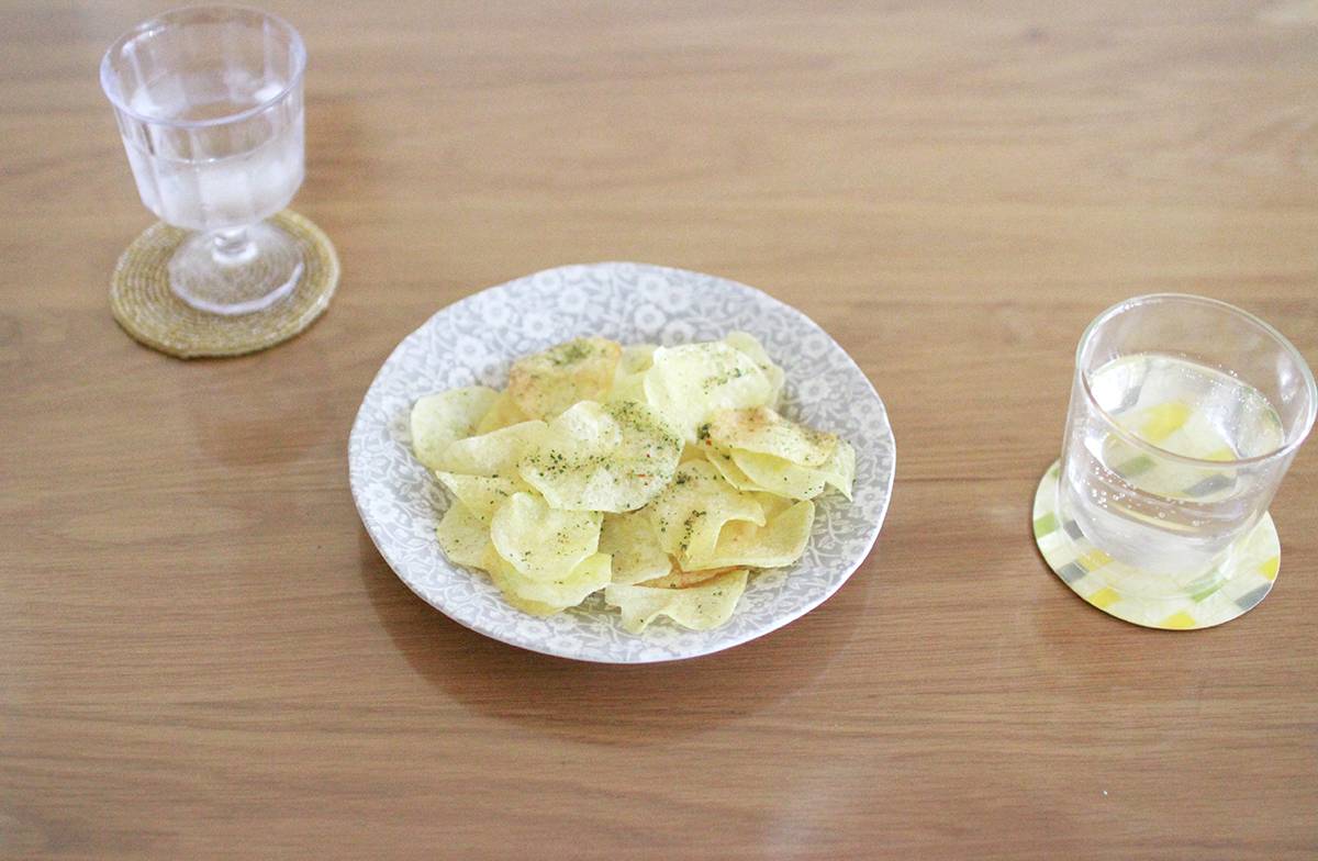宮島醤油「彩り香るスパイス あおさ 醤油風を使った手作りポテトチップス