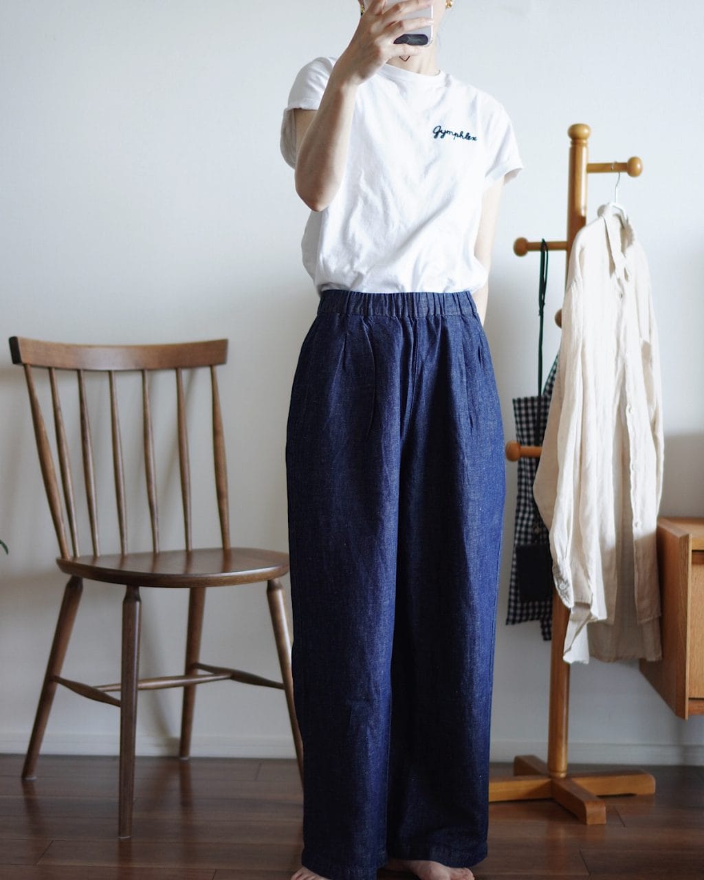 【無印良品セールで￥4,990→2,990】このデニムパンツは買い！ 夏でも軽やかなコットンリネンでワンツーコーデに大活躍！