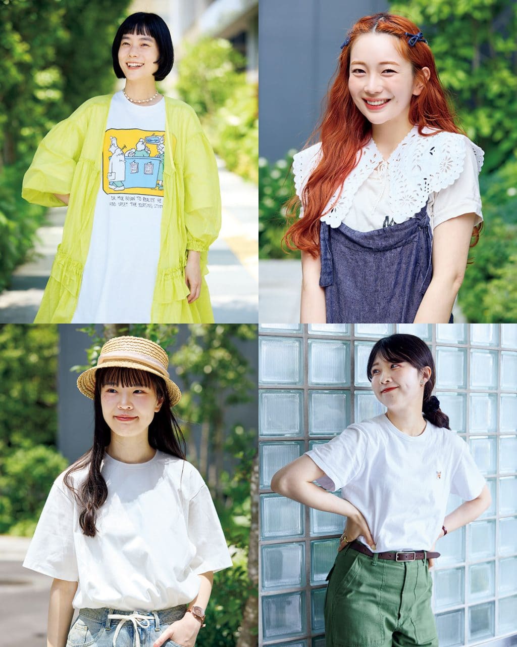 この夏着たいおしゃれな4名のTシャツスナップ