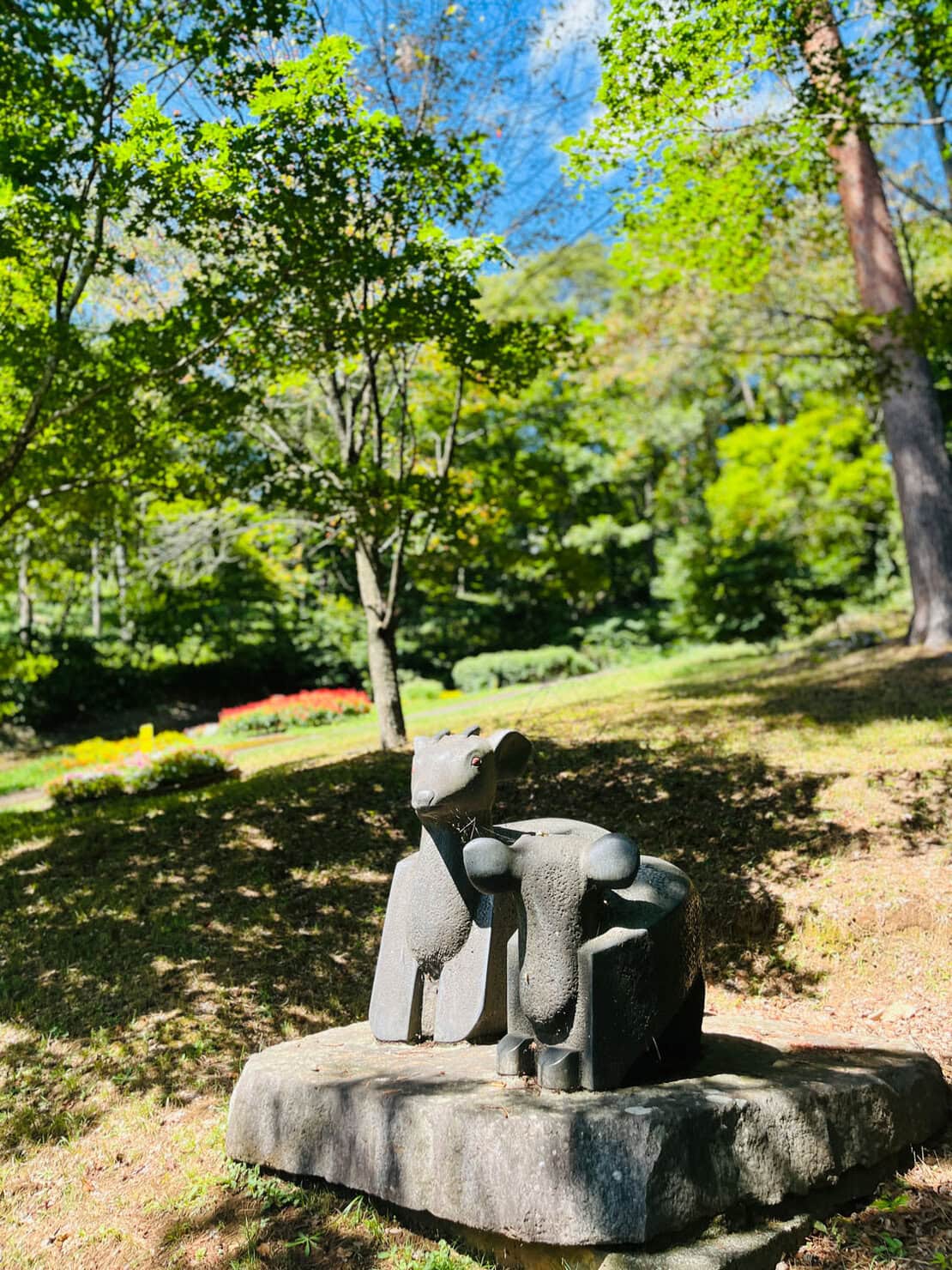 明るく整備された緑地を一歩離れると、宮沢賢治の作品世界を思わせるような原生林へ。