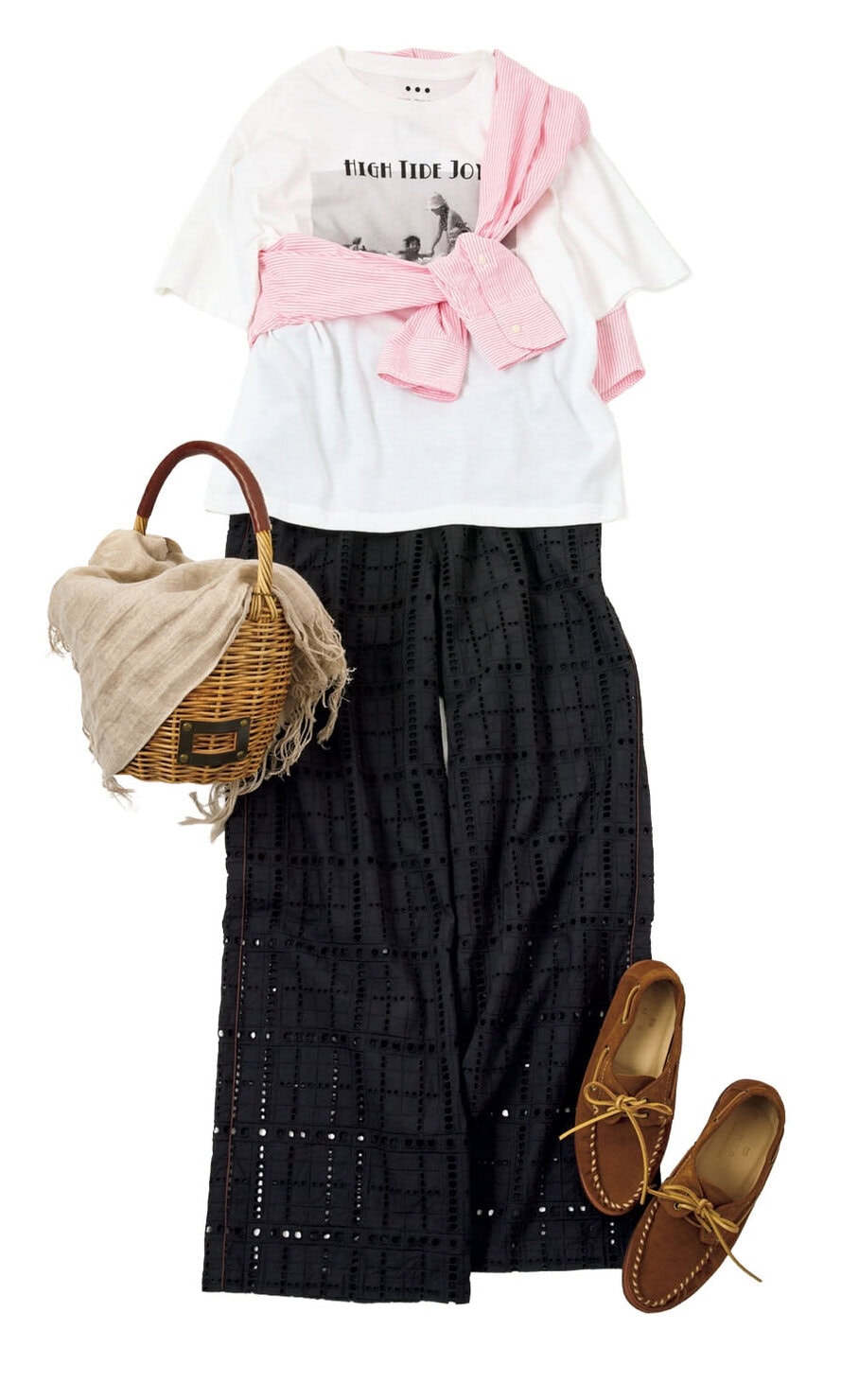 夏の冷房対策にもなるシャツを斜め掛けする