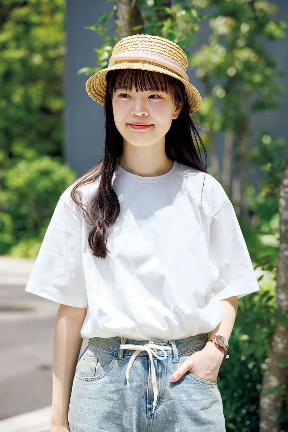 アカリと柚子のTシャツコーデスナップ