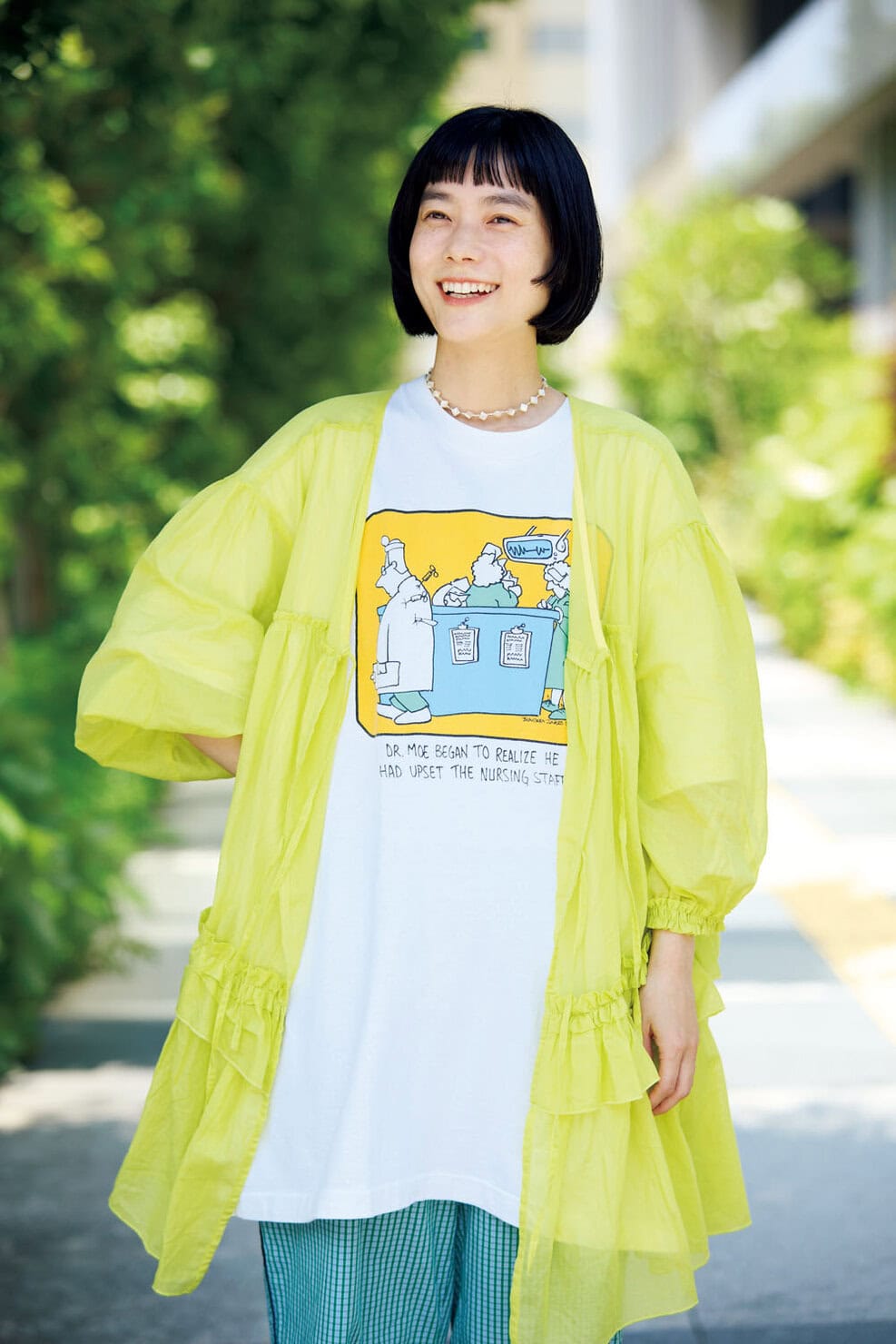 坂井裕美さんのTシャツコーデスナップ