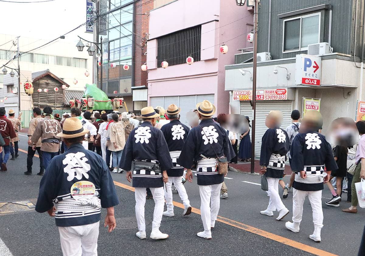 粋なハッピ姿「野田みこしパレード」