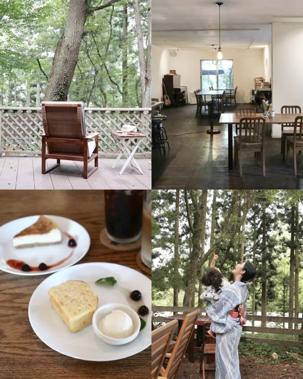 六甲山上のカフェTHIRD PLACE ROKKOの店内やスイーツと浴衣姿