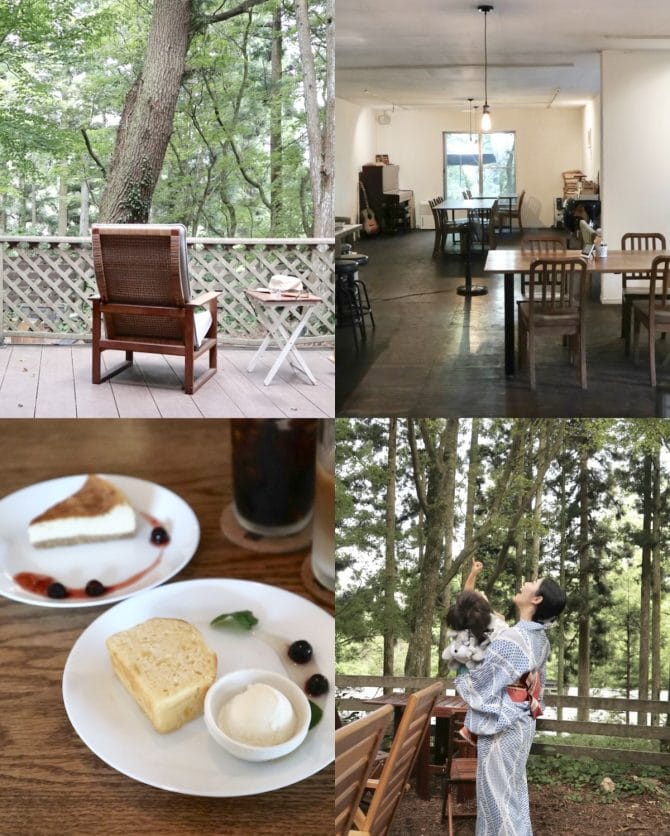 六甲山上のカフェTHIRD PLACE ROKKOの店内やスイーツと浴衣姿