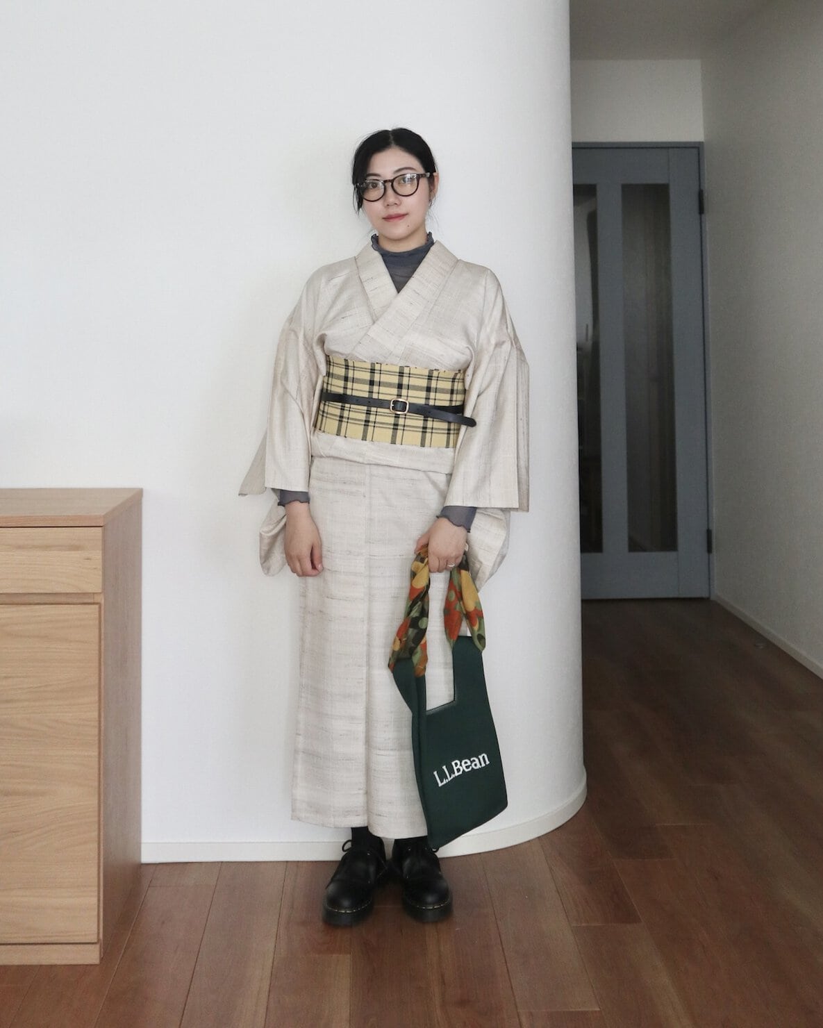 リンネル11月号付録L.L.Beanのバッグにスカーフでロングトートアレンジ