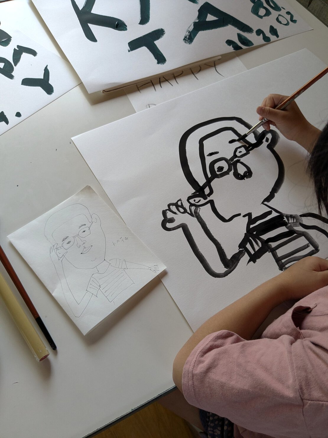 息子の顔模写
