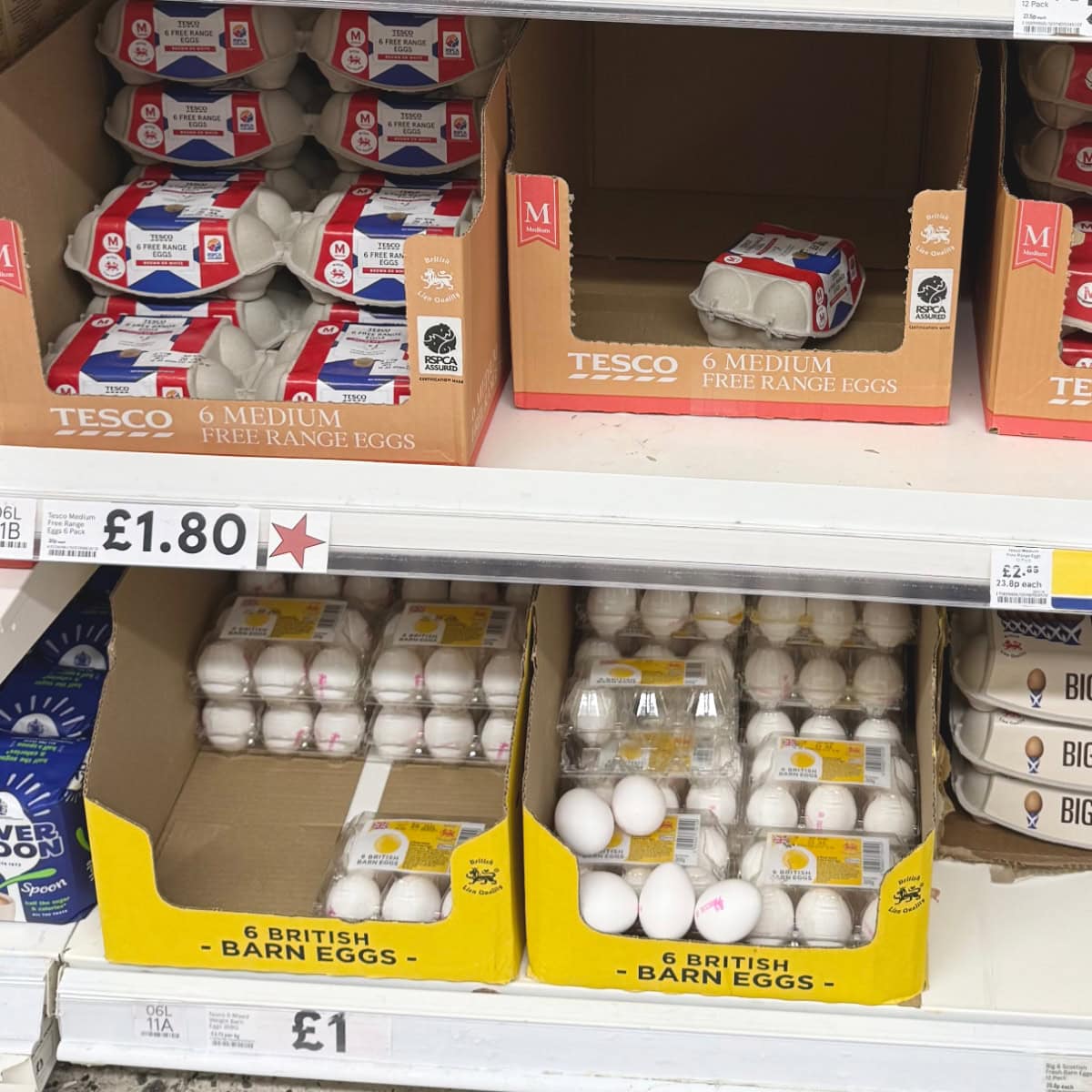 スコットランドのスーパーtescoで売っている卵