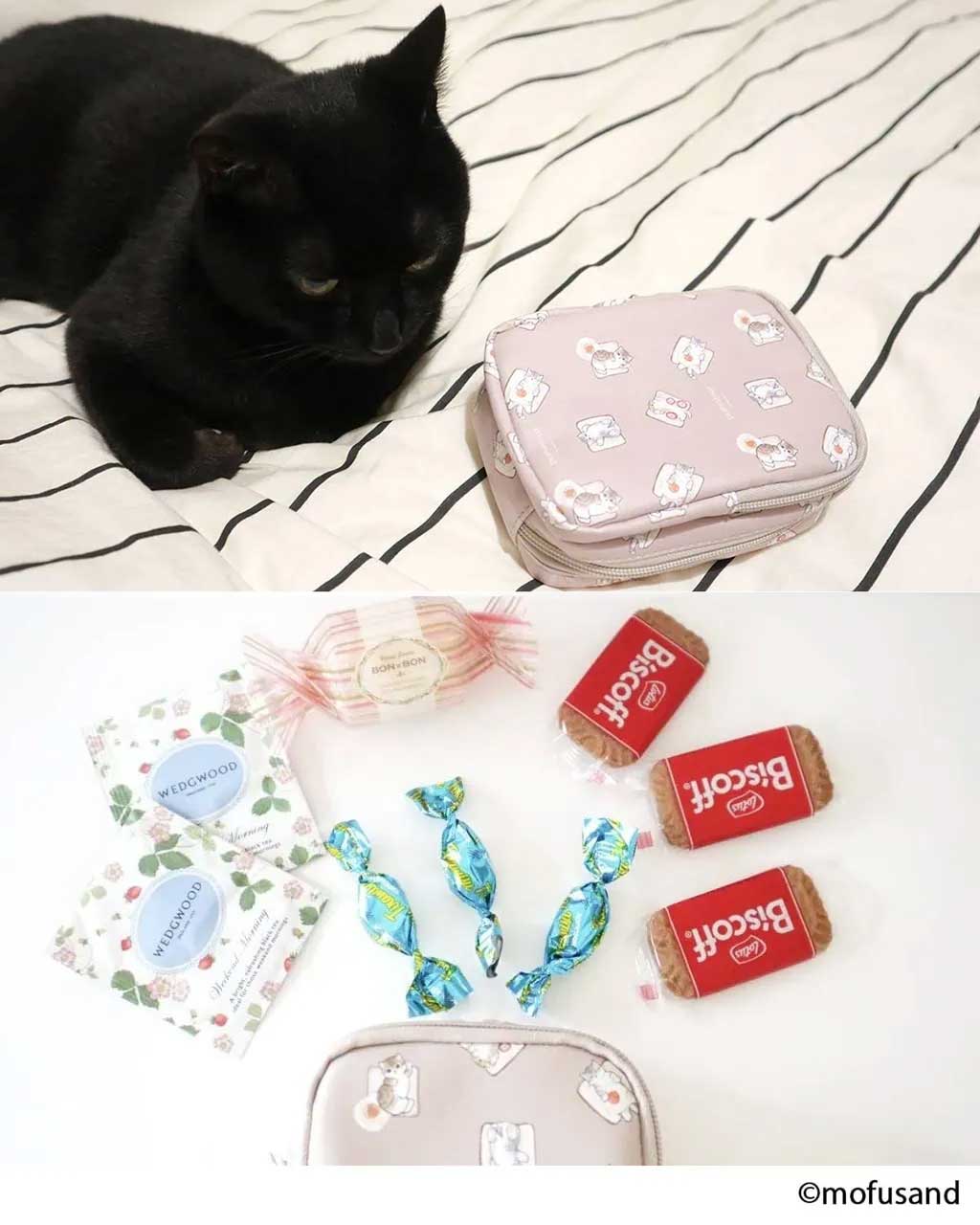 【猫好きが愛用♡ mofusand付録ポーチの使用レビュー】朝のメイクから仕事道具、お菓子入れまでいろいろ使える! 甘すぎないピンクもお気に入り