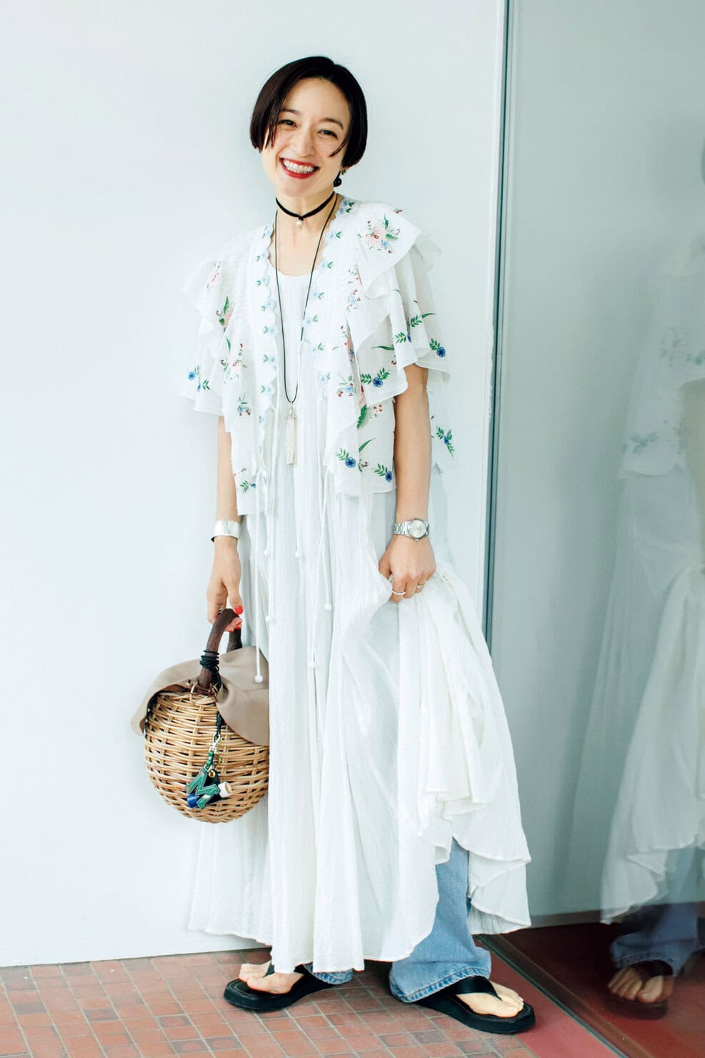 高山都さんの夏のお出かけコーデ私服スナップ