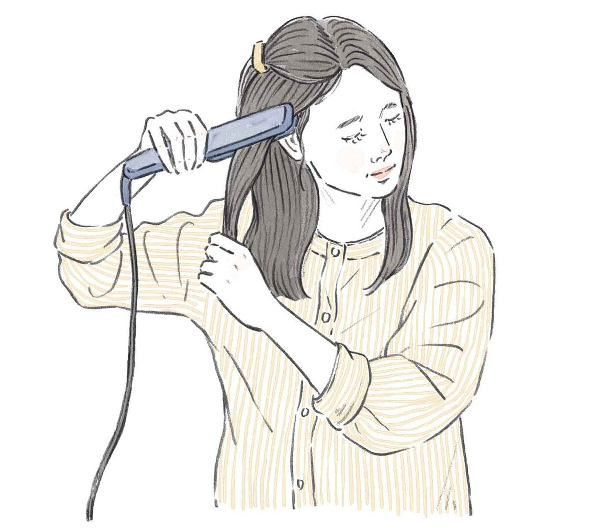 朝のヘアケア 湿気による髪のうねり・広がりを防ぐ