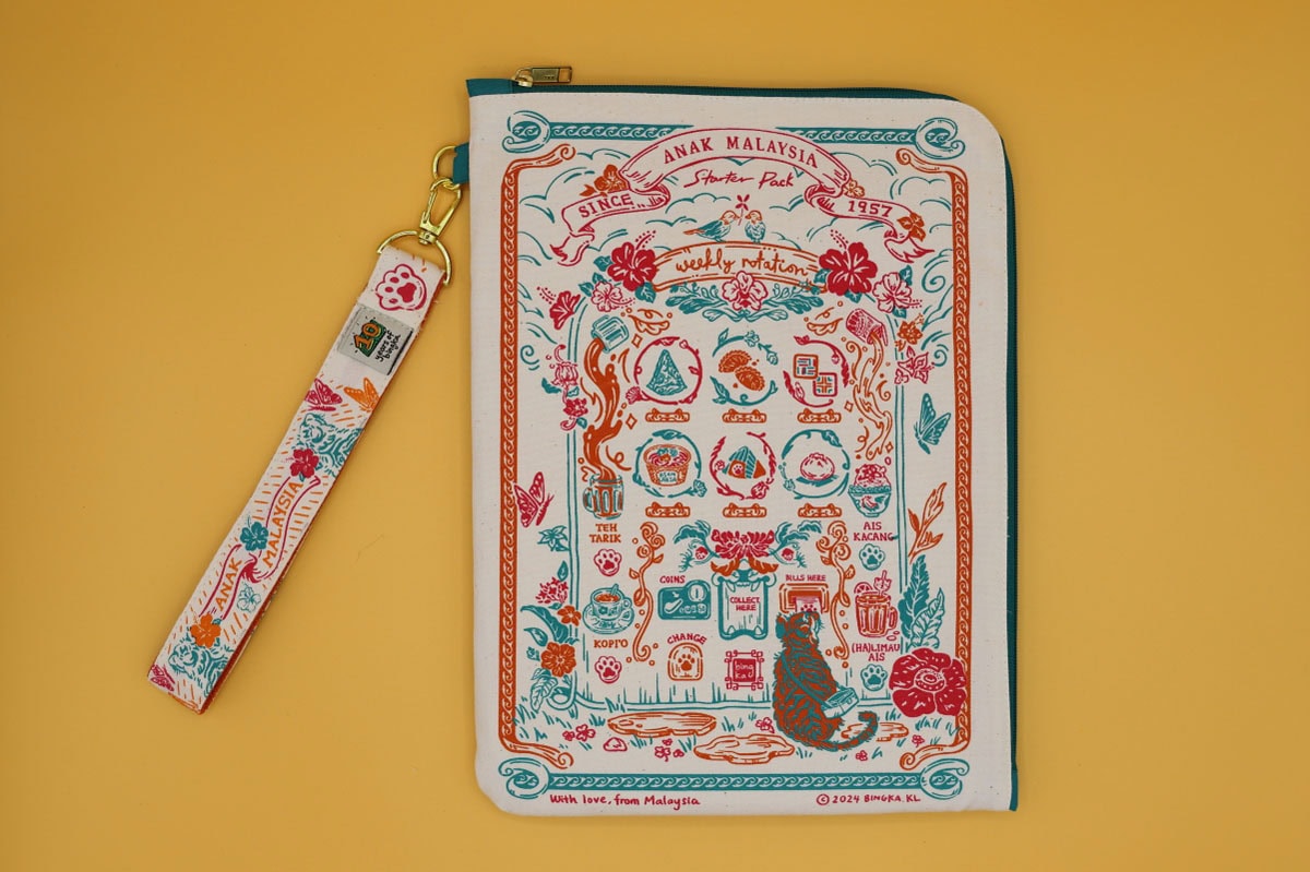 「kazimi.paper」の布製iPadケース(RM140)