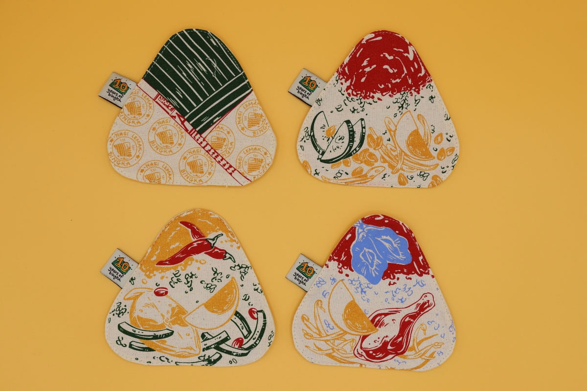 「kazimi.paper」の布製のコースター(RM55)
