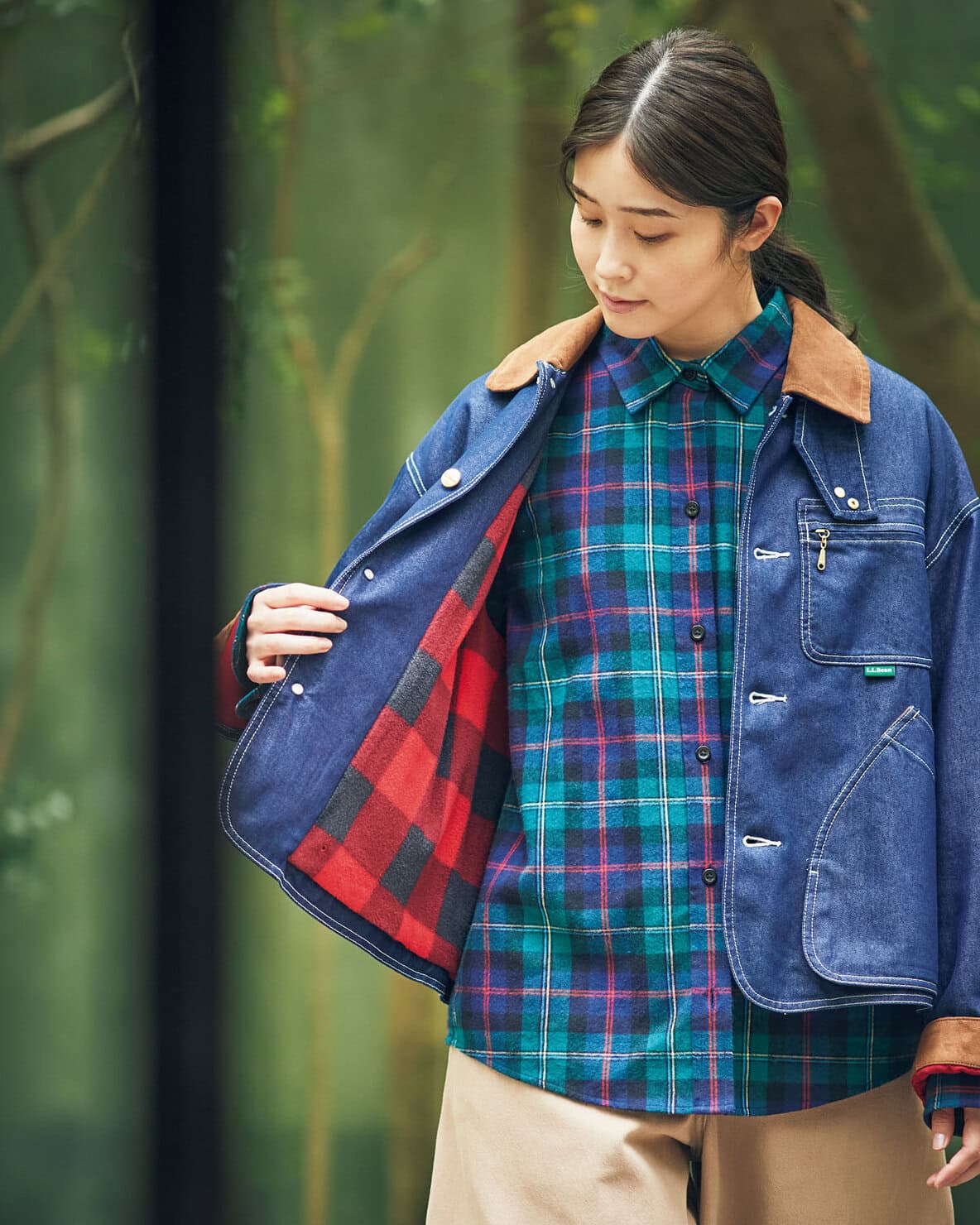 L.L.Beanのデニム調のアウターはインナーもおしゃれでうれしい