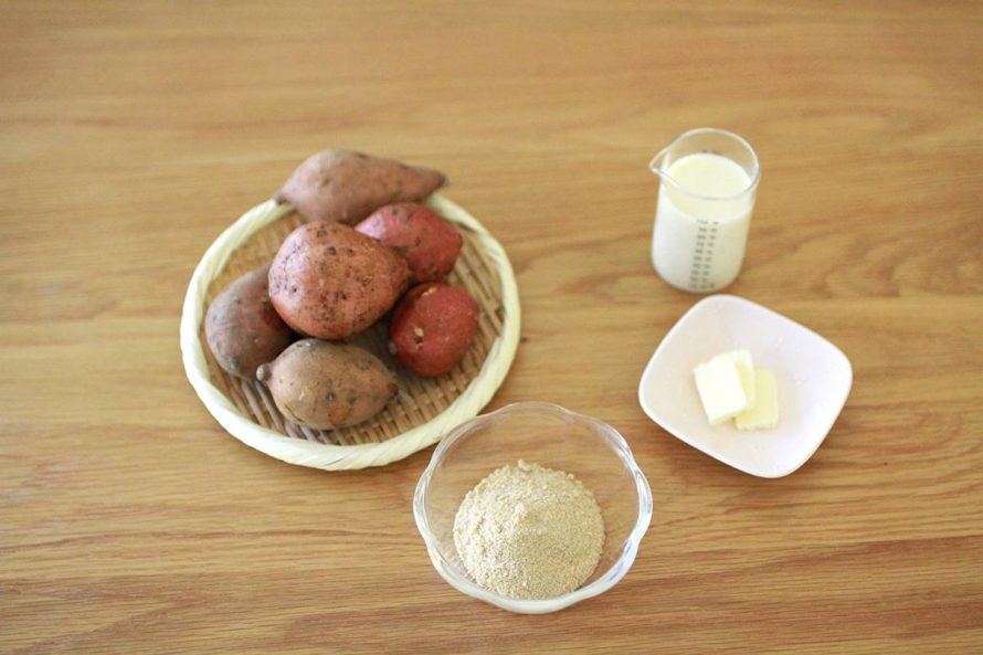 わが家の秋のおやつ。裏ごらしいらずの簡単スイートポテトの材料