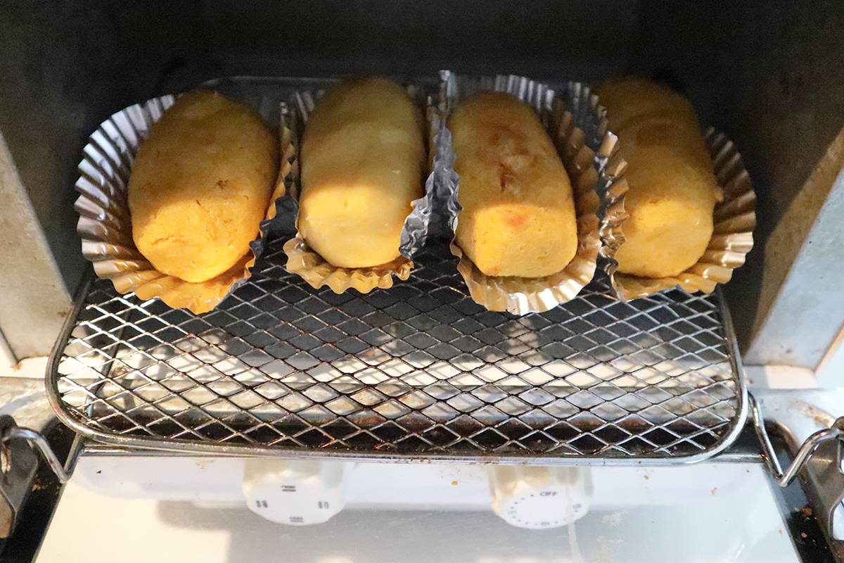 裏ごらしいらずの簡単スイートポテトの作り方-丸めてトースターで焼く