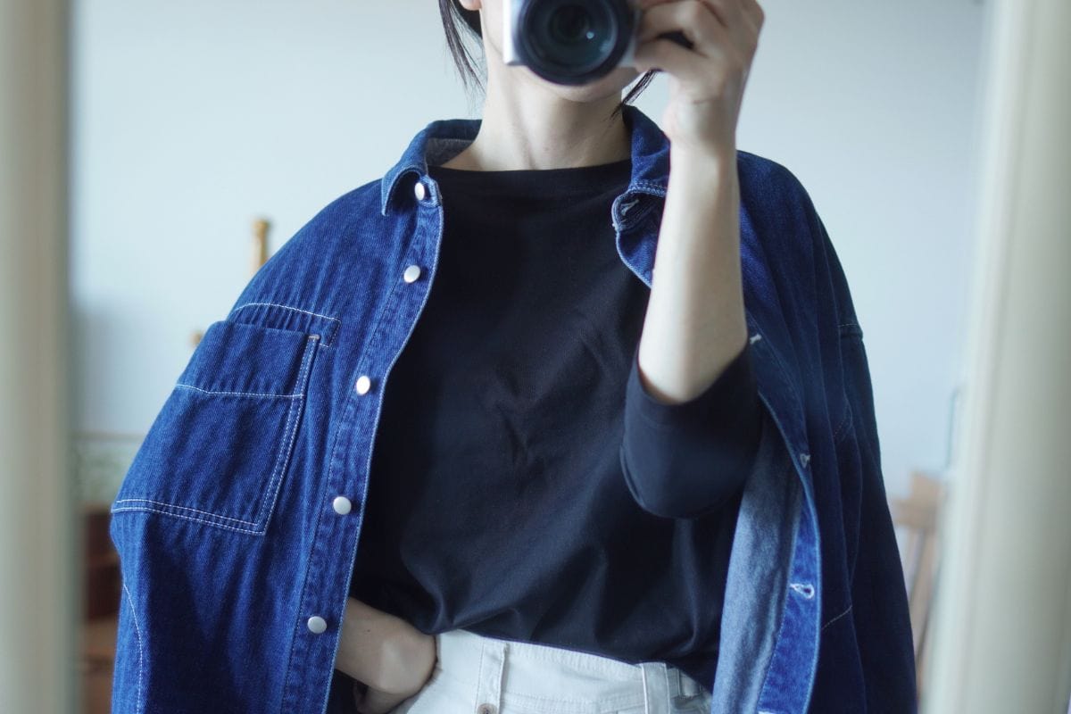 無印良品 天竺編みボートネック七分袖Tシャツ