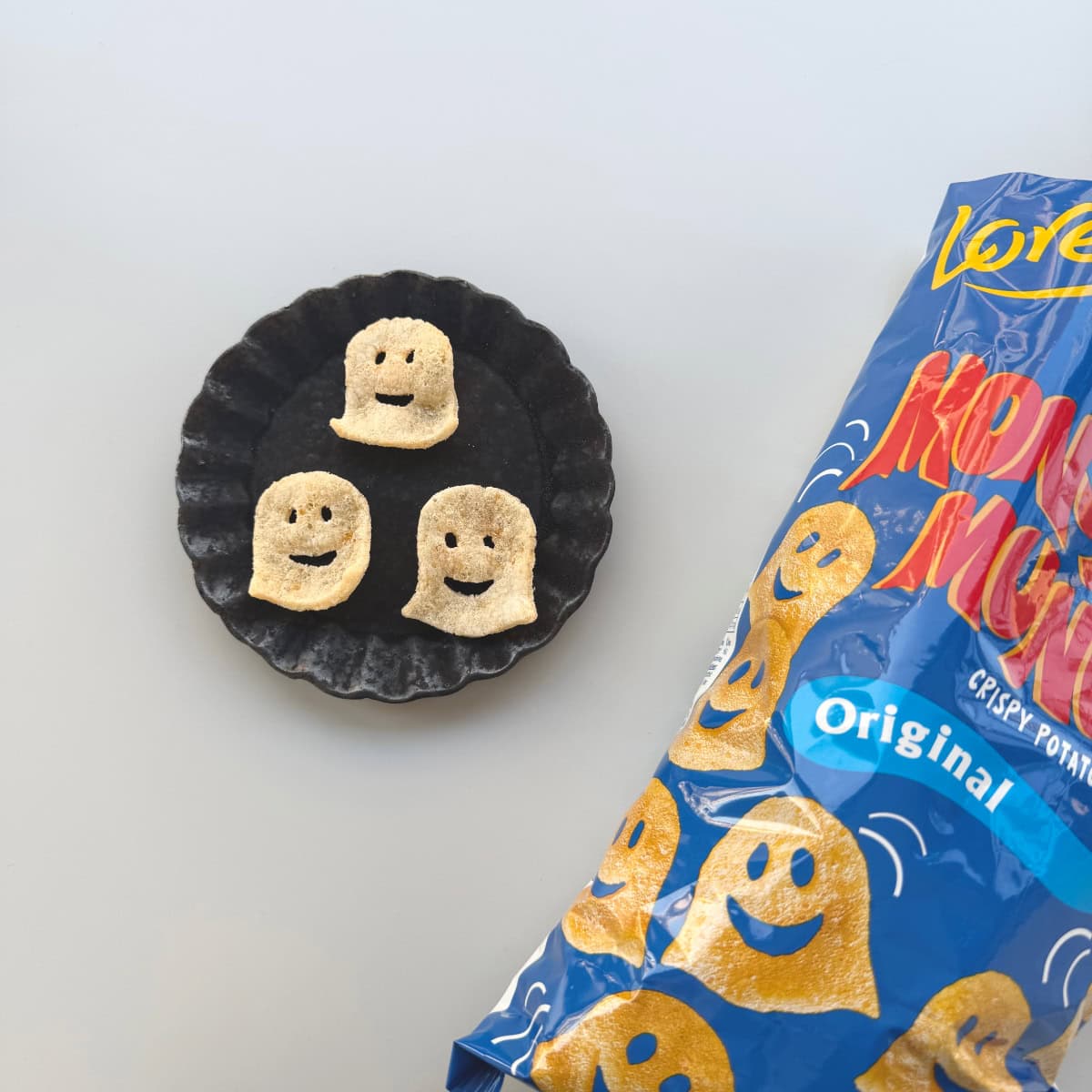 ポテトスナック、モンスターマンチ、ハロウィンおやつ、無印、成城石井、カルディ、KALDI、MonsterMunch、中身写真、おばけ