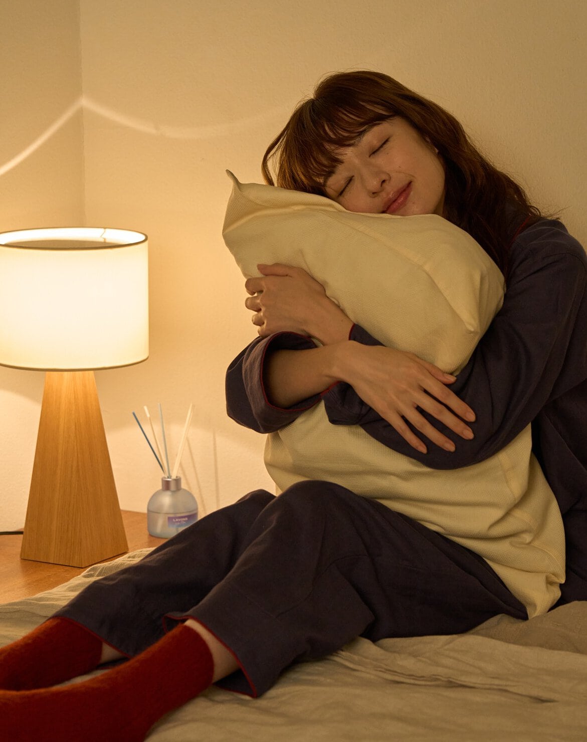 夜にリラックスしている森絵梨佳さん